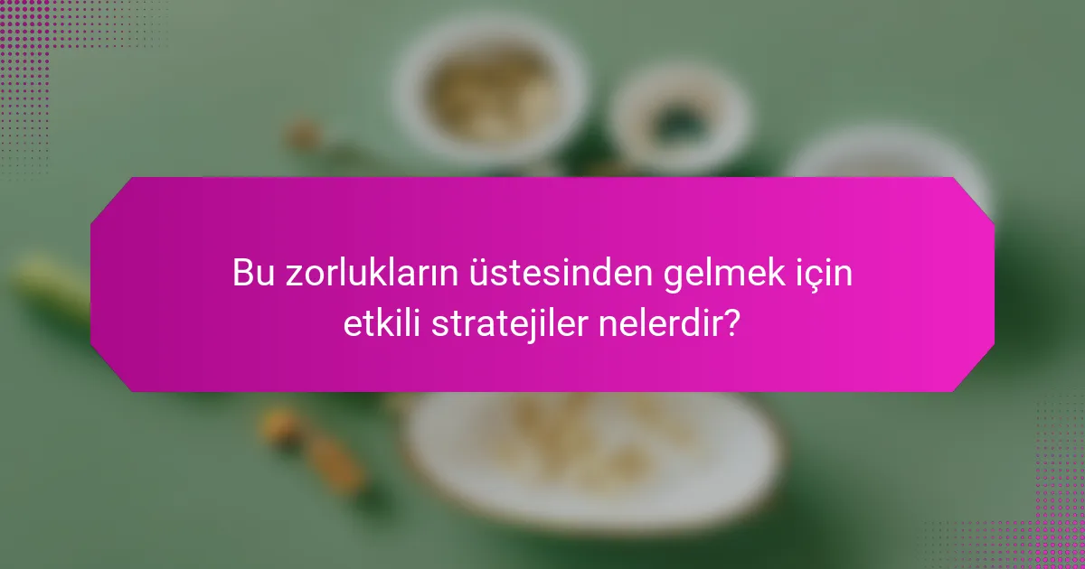 Bu zorlukların üstesinden gelmek için etkili stratejiler nelerdir?