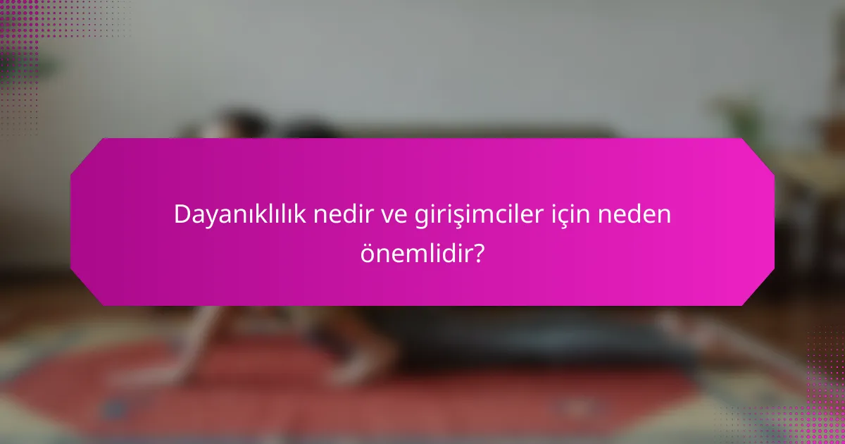 Dayanıklılık nedir ve girişimciler için neden önemlidir?