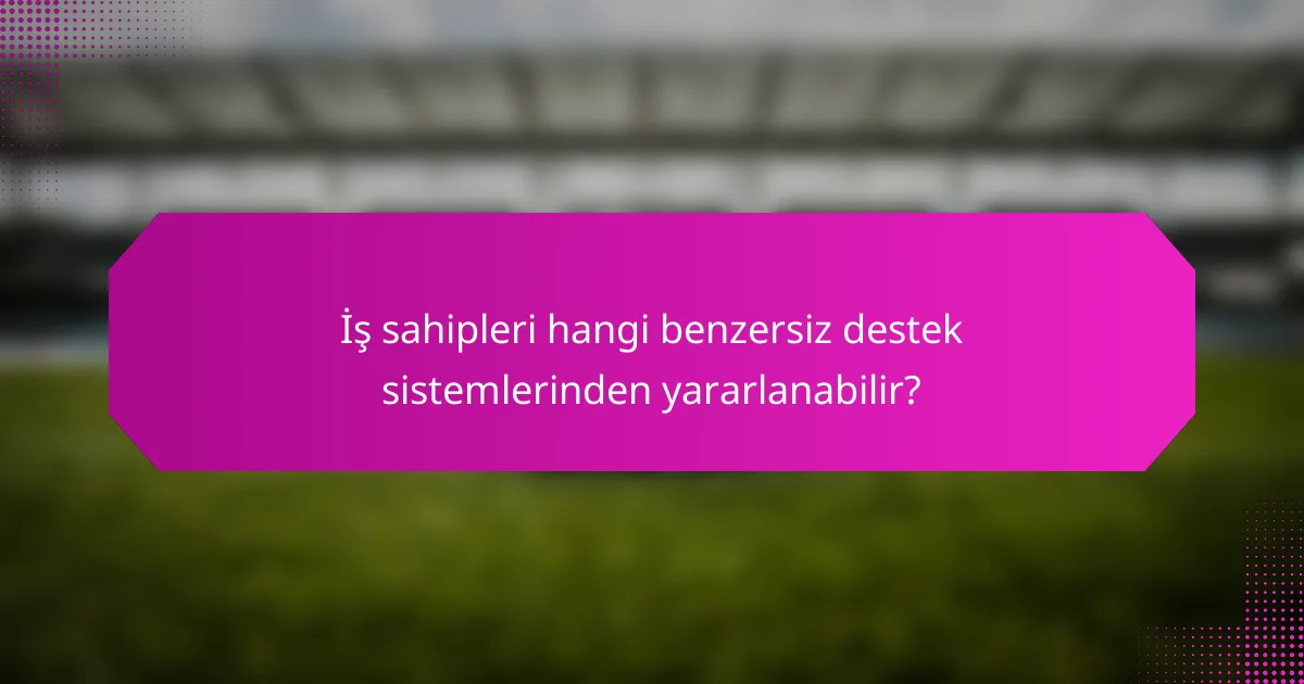 İş sahipleri hangi benzersiz destek sistemlerinden yararlanabilir?